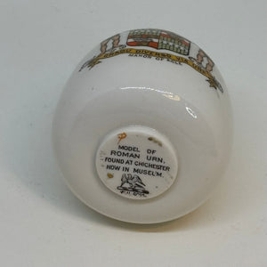 WH Goss China CRESTED WARE Miniature URN, GRADU DIVERSO VIA UNA