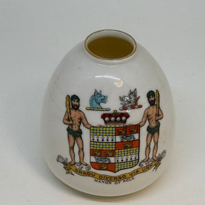 WH Goss China CRESTED WARE Miniature URN, GRADU DIVERSO VIA UNA