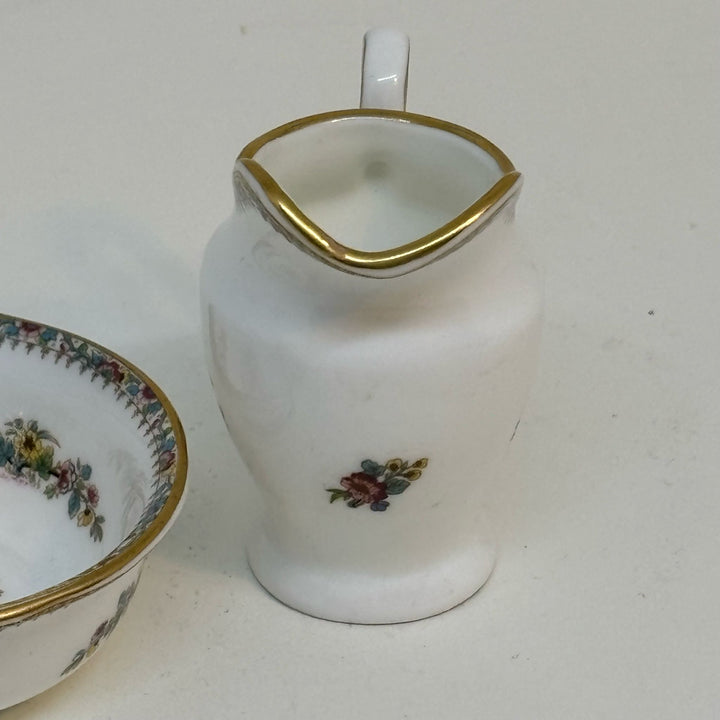 Vintage Coalport Miniature Ming Rose Wash Bowl & Jug set