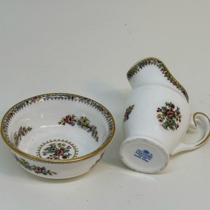 Vintage Coalport Miniature Ming Rose Wash Bowl & Jug set