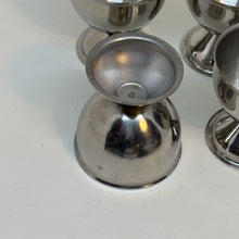 Load image into Gallery viewer, 4 Stainless Steel Vintage Retro Egg Cups