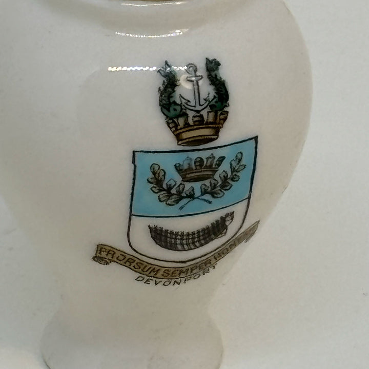 Vintage WH Goss Crested Ware VASE Souvenir of DEVONPORT
