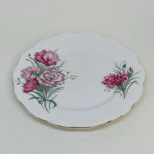 Load image into Gallery viewer, Vintage Queen Anne Pink Carnation Flowers Gilded Bone China Tea Plate 6.5"