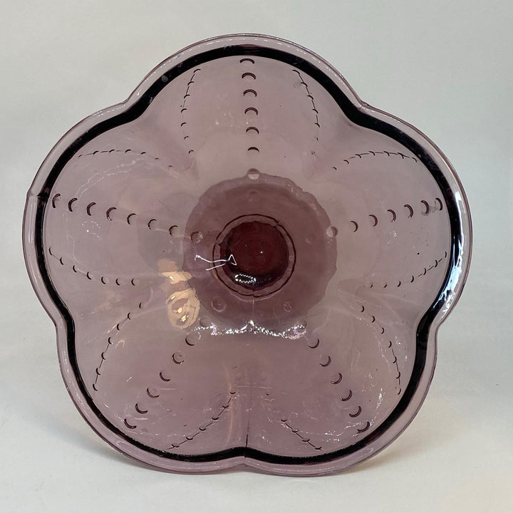 Vintage Purple Studio Pressed Glass Footed Lobed Fruit Bowl 8.25" Diameter