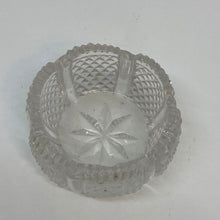Load image into Gallery viewer, Vintage Hand-Cut Crystal Floral Diamond Round Open Salt Cellar 1.25" Tall