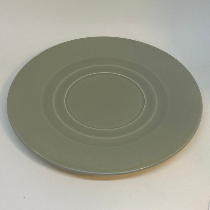 Vintage BRANKSOME CHINA Graceline CAKE SERVING PLATE Elephant Grey and Forest Green TWINTONE