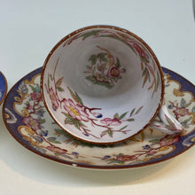 Load image into Gallery viewer, 2 x Small Antique French SARRAGUEMINES Tea Cups (Purple)