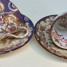 Load image into Gallery viewer, 2 x Small Antique French SARRAGUEMINES Tea Cups (Purple)