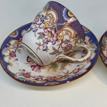 Load image into Gallery viewer, 2 x Small Antique French SARRAGUEMINES Tea Cups (Purple)