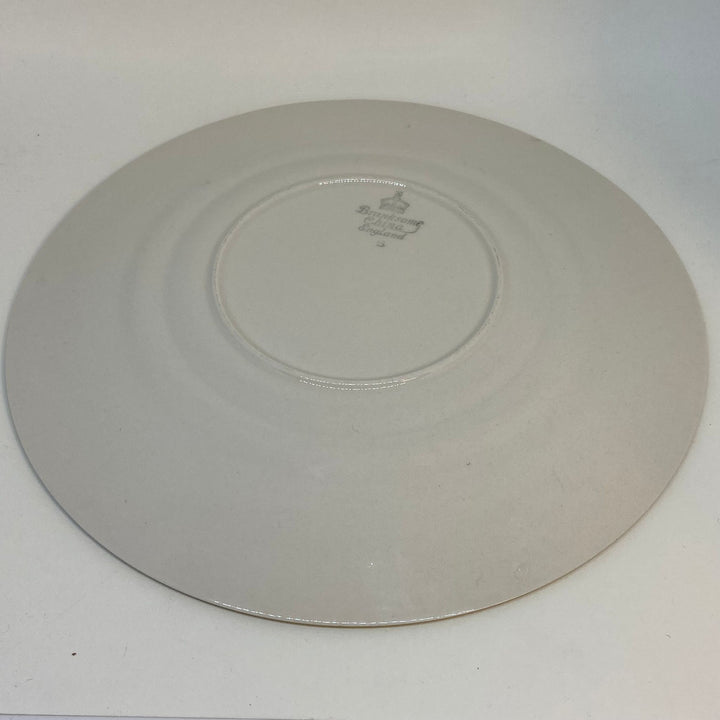 Vintage BRANKSOME CHINA Graceline CAKE SERVING PLATE Elephant Grey and Forest Green TWINTONE