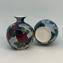 Load image into Gallery viewer, 2 x Ceramic BUD VASES Hand-Painted Bold Colours 4.25&quot;