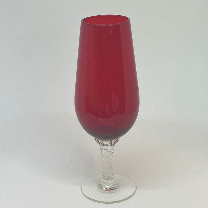 Vintage RUBY Red Glass TALL GLASS 7.25"