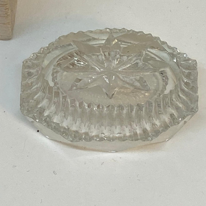 3 x Matching Small Victorian Octagonal CRYSTAL SALTS