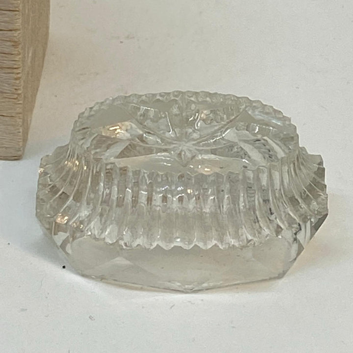 3 x Matching Small Victorian Octagonal CRYSTAL SALTS