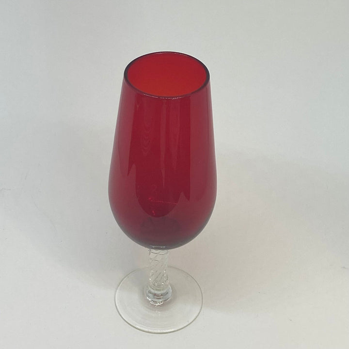 Vintage RUBY Red Glass TALL GLASS 7.25"