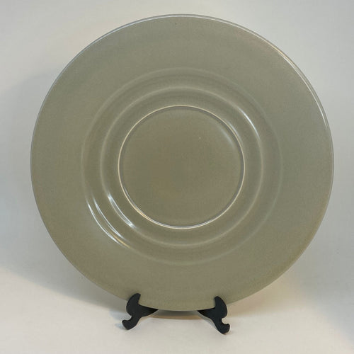 Vintage BRANKSOME CHINA Graceline CAKE SERVING PLATE Elephant Grey and Forest Green TWINTONE