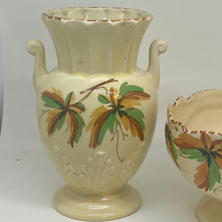 Pair of Vintage KELSBORO WARE AMPHORA and POSY VASES Hand Painted