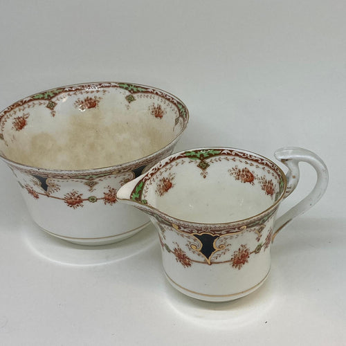 Vintage ROYAL STAFFORD China Hand Decorated CREAMER and SLOP BOWL