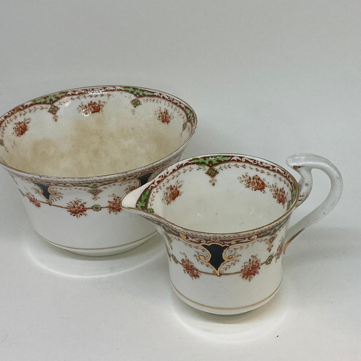 Vintage ROYAL STAFFORD China Hand Decorated CREAMER and SLOP BOWL