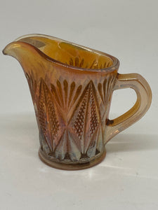 CARNIVAL GLASS CREAMER CREAM JUG Diamond Pattern