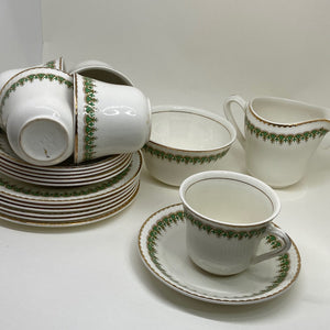 5 x Vintage Portland TEA PLATE SAUCER TEACUP TRIOS Creamer and Sugar Bowl