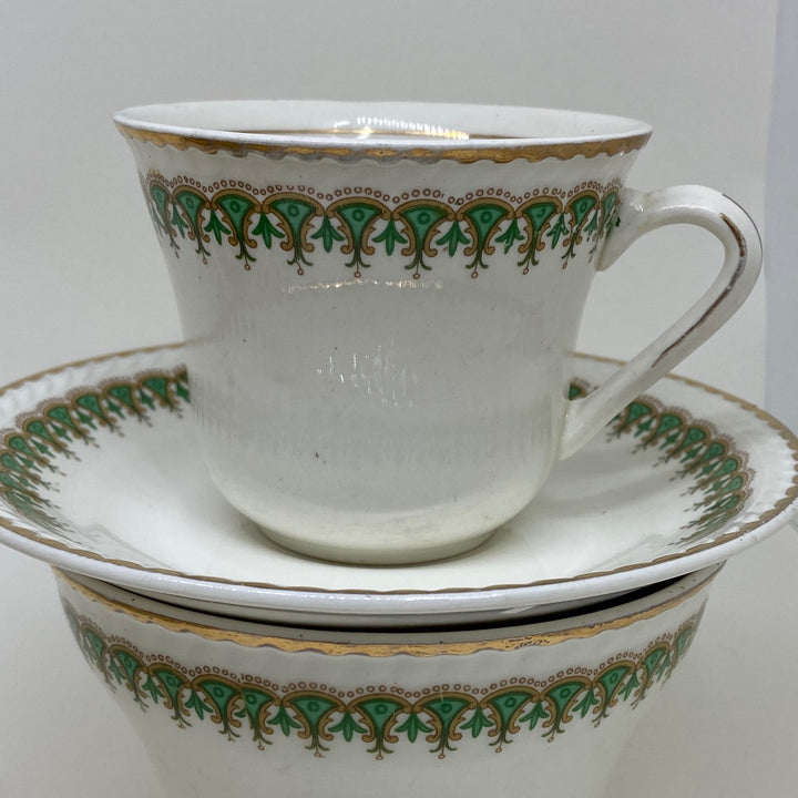 5 x Vintage Portland TEA PLATE SAUCER TEACUP TRIOS Creamer and Sugar Bowl