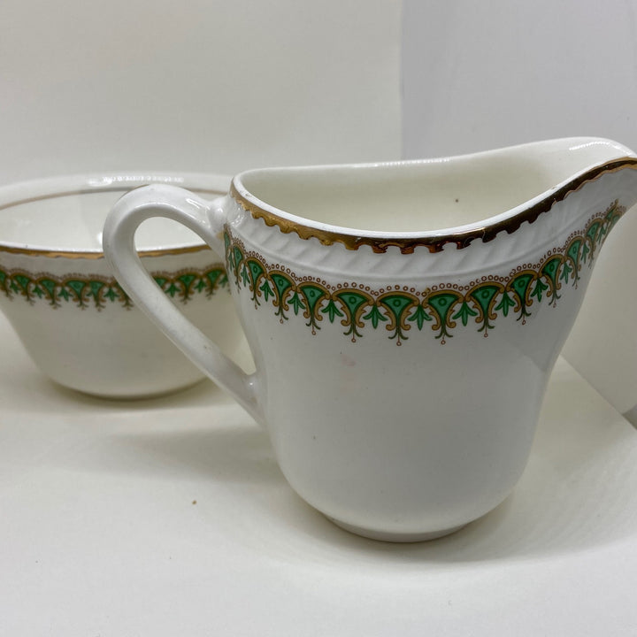 5 x Vintage Portland TEA PLATE SAUCER TEACUP TRIOS Creamer and Sugar Bowl