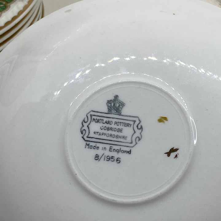 5 x Vintage Portland TEA PLATE SAUCER TEACUP TRIOS Creamer and Sugar Bowl
