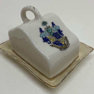 CRESTED WARE Miniature BUTTER DISH Souvenir of BOURNEMOUTH