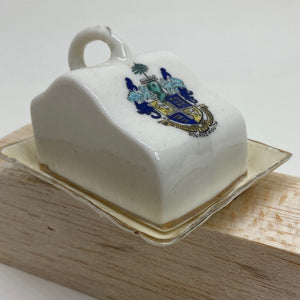 CRESTED WARE Miniature BUTTER DISH Souvenir of BOURNEMOUTH