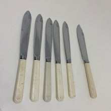 Load image into Gallery viewer, 6 x Vintage Etched Chromium Plated BUTTER or FISH KNIVES