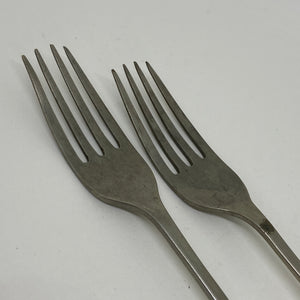 2 x NICKEL SILVER Ornate DESSERT or CAKE FORKS