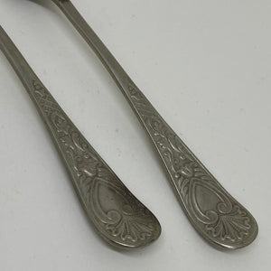 2 x NICKEL SILVER Ornate DESSERT or CAKE FORKS