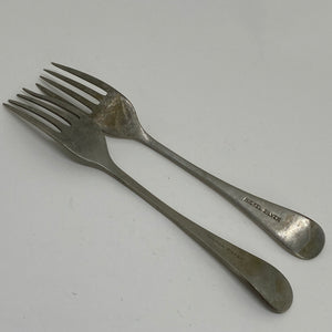 2 x NICKEL SILVER Ornate DESSERT or CAKE FORKS