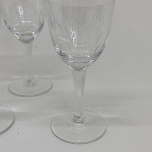 3 x CUT CRYSTAL LIQUEUR APERITIF GLASSES