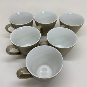 6 x Twintone  Mushroom and White Espresso COFFEE CUPS