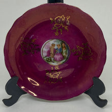 Load image into Gallery viewer, 5 x BLUE or BURGUNDY PIN TRINKET DISHES with Golden Decorations