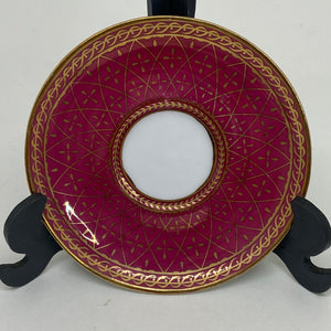 5 x BLUE or BURGUNDY PIN TRINKET DISHES with Golden Decorations