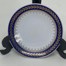 Load image into Gallery viewer, 5 x BLUE or BURGUNDY PIN TRINKET DISHES with Golden Decorations