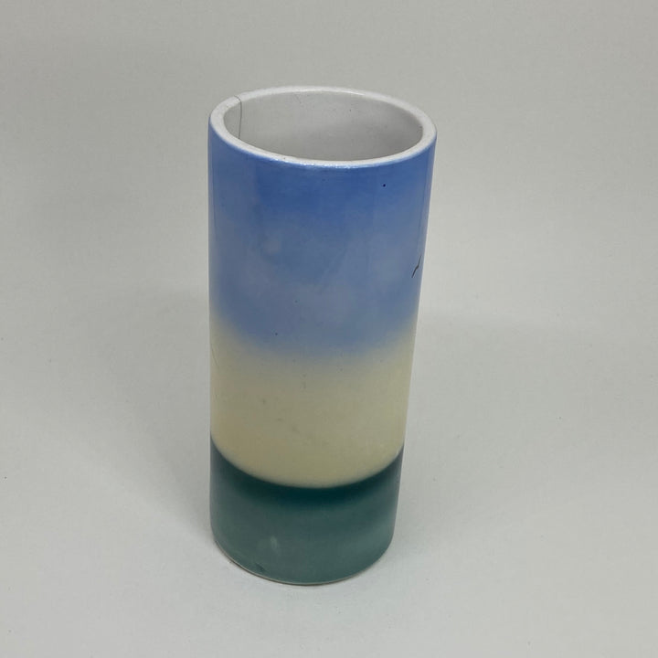 Small Hand-Painted German WITTENBERG Pottery Column VASE Sail Boat A/F