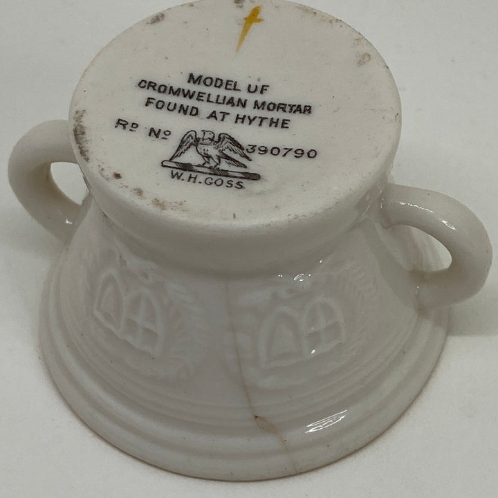 W H GOSS China Crested Ware Miniature MORTAR or Vase Souvenir of NEVIN