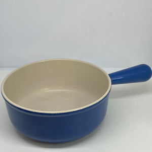 Vintage Dark Blue LE CREUSET 20cm Cast Iron Pan Lidded SAUCEPAN