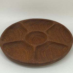 Vintage Retro WOOD Serving CANAPE Hors D'Oeuvres Party Dish 70s TREEN 9.75