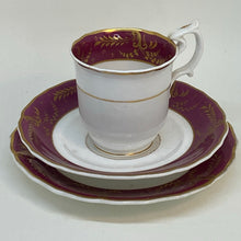 Load image into Gallery viewer, Regency Antique SPODES Burgundy COFFEE CAN CUP TRIO SETS