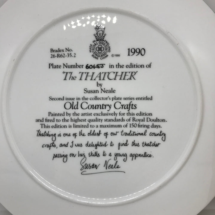ROYAL DOULTON "The Thatcher" Old Country Crafts COLLECTORS PLATE
