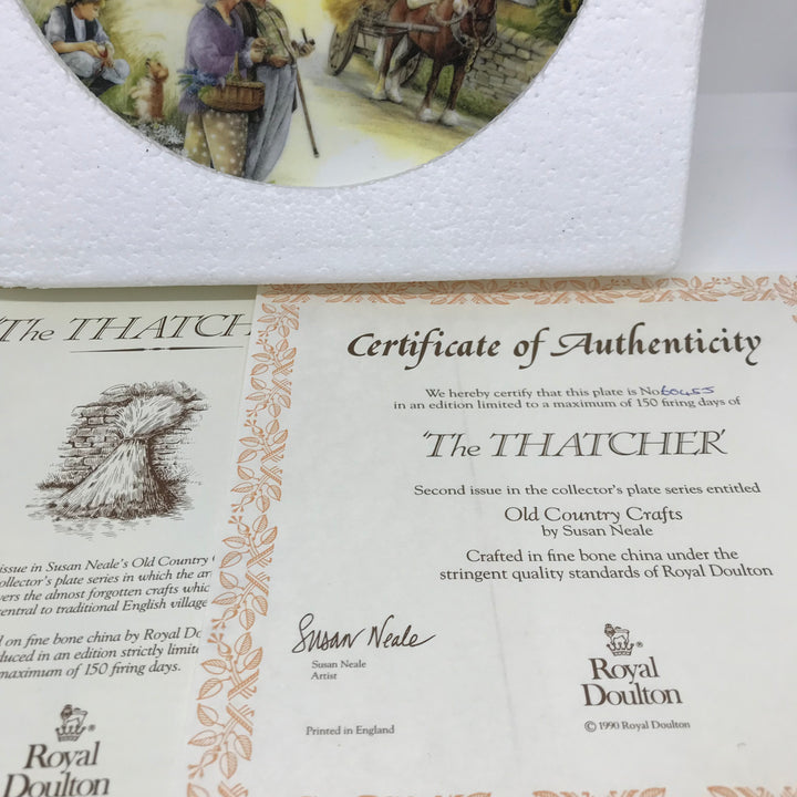 ROYAL DOULTON "The Thatcher" Old Country Crafts COLLECTORS PLATE