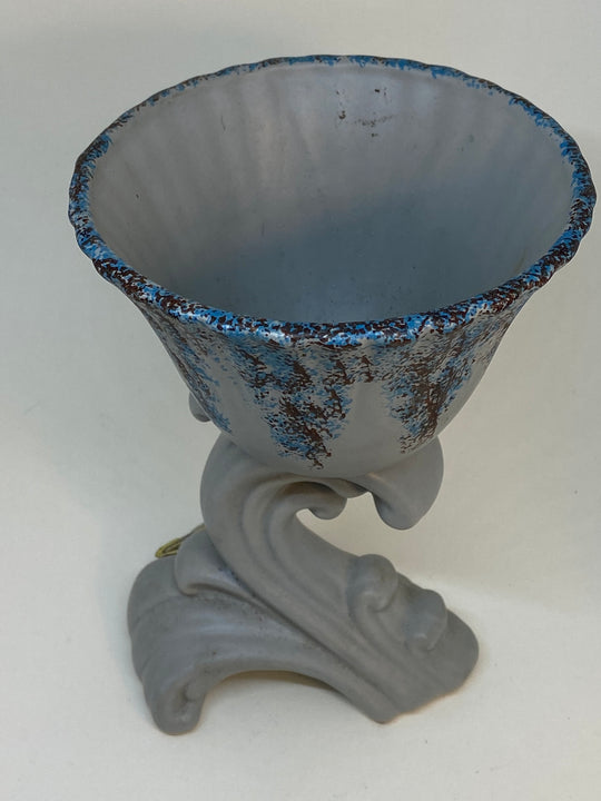 Lovely Vintage TRENTHAM Art Ware Trumpet VASE Blue and Grey