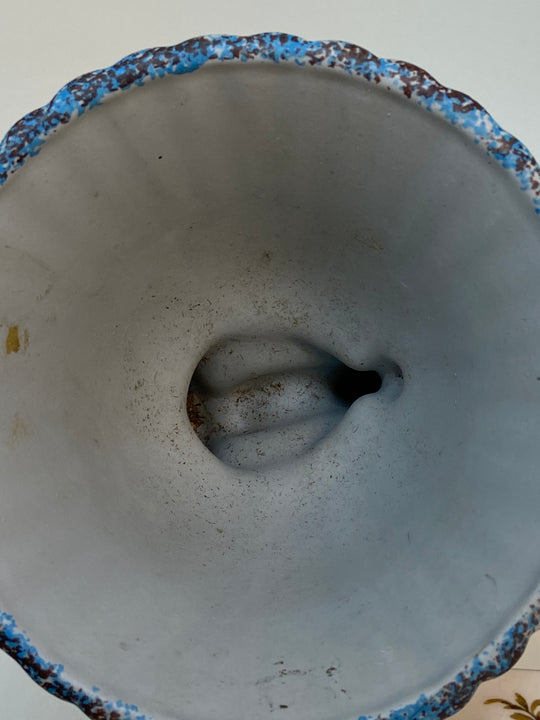 Lovely Vintage TRENTHAM Art Ware Trumpet VASE Blue and Grey