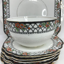 Load image into Gallery viewer, 8-piece BALMORAL CHINA Original Art Deco 1930s TEA PLATE SET