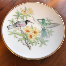 Load image into Gallery viewer, ALFRETTO PORCELAIN Collectors Series Foreign Hummingbirds and Flowers PIN DISH 3.25&quot;